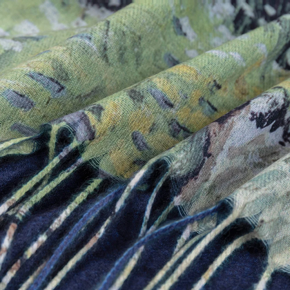 

Cashmere Scarf Women Oil Paint The Night Cafe Digital Printed Bandana Luxury Windproof Luxury Tassel Shawl Winter Neck Wrap