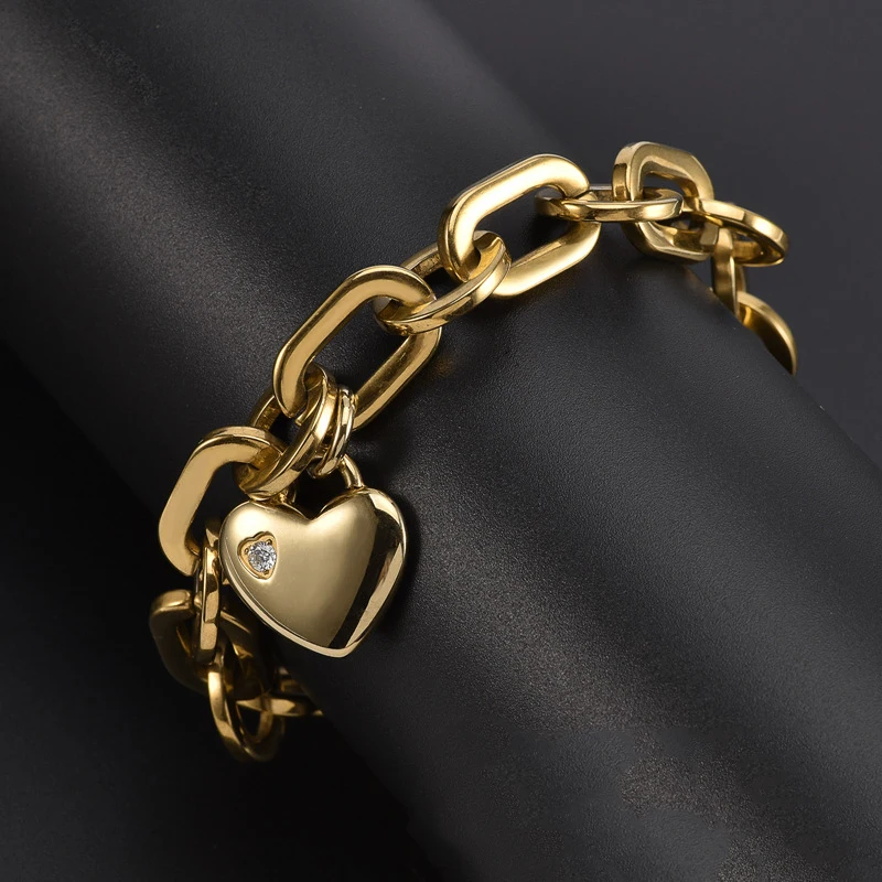 

New Titanium Steel Simple and Fashionable Golden Bracelet Women's Jewelry