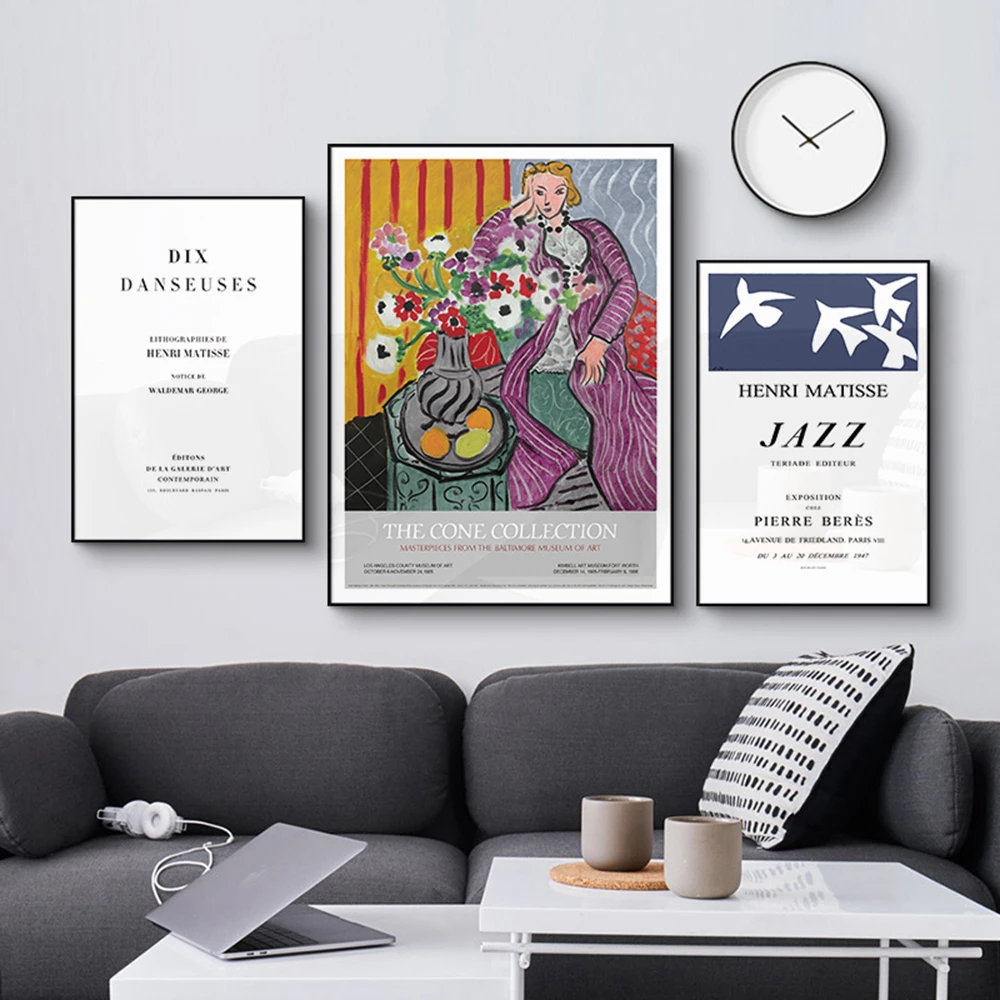 

Henri Matisse Fashion Retro Posters and Prints Abstract Canvas Painting Portrait Wall Art Pictures for Living Room Home Decor