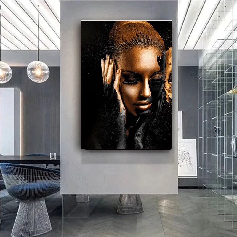 

Modern Art Canvas Painting African Black Nude Woman Posters and Prints Scandinavian Wall Art Pictures For Living Room Home Decor