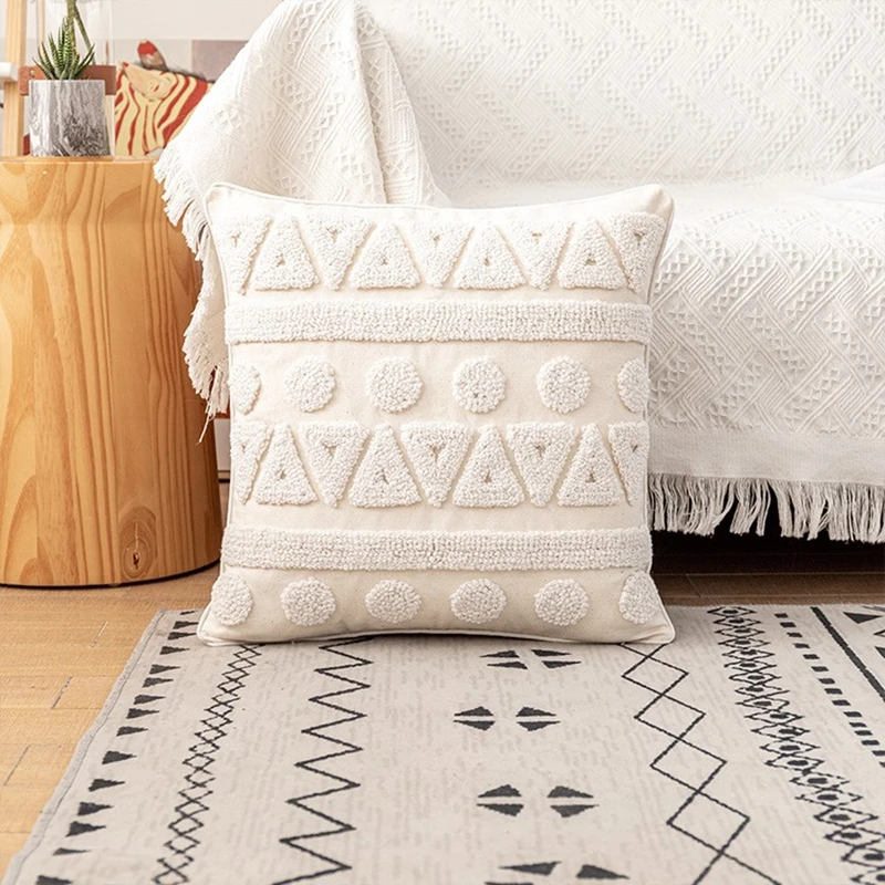 

Tassels Cushion Cover 45x45cm/30x50cm Beige White Pillow Covers Decorative Pillow Case Square Home Boho Decor Macrame Pillowcase