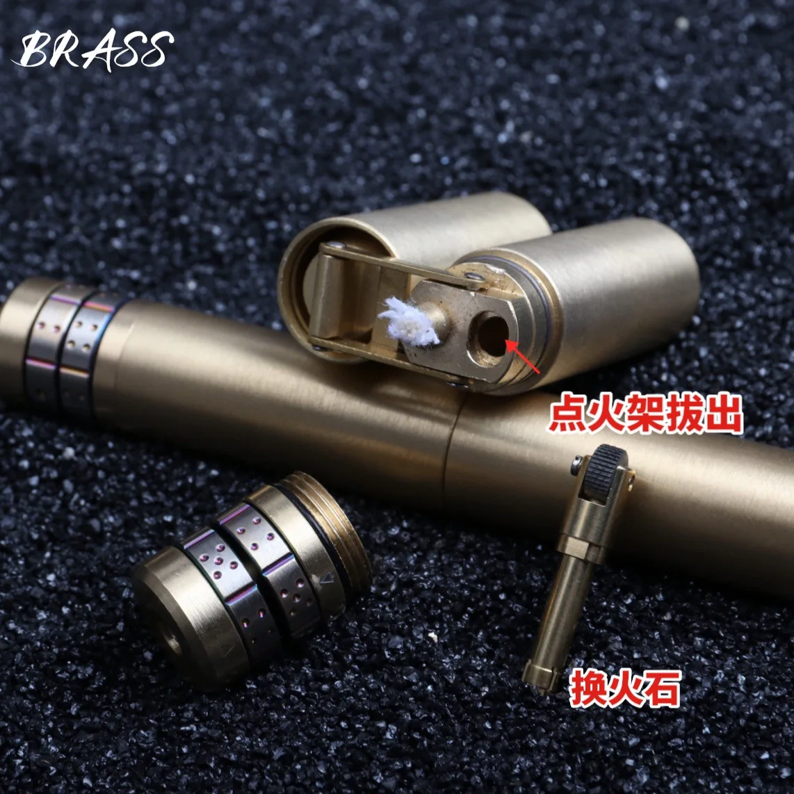 Латунная креативная бензиновая Зажигалка Nunchaku тонкая Складная зажигалка | Дом и