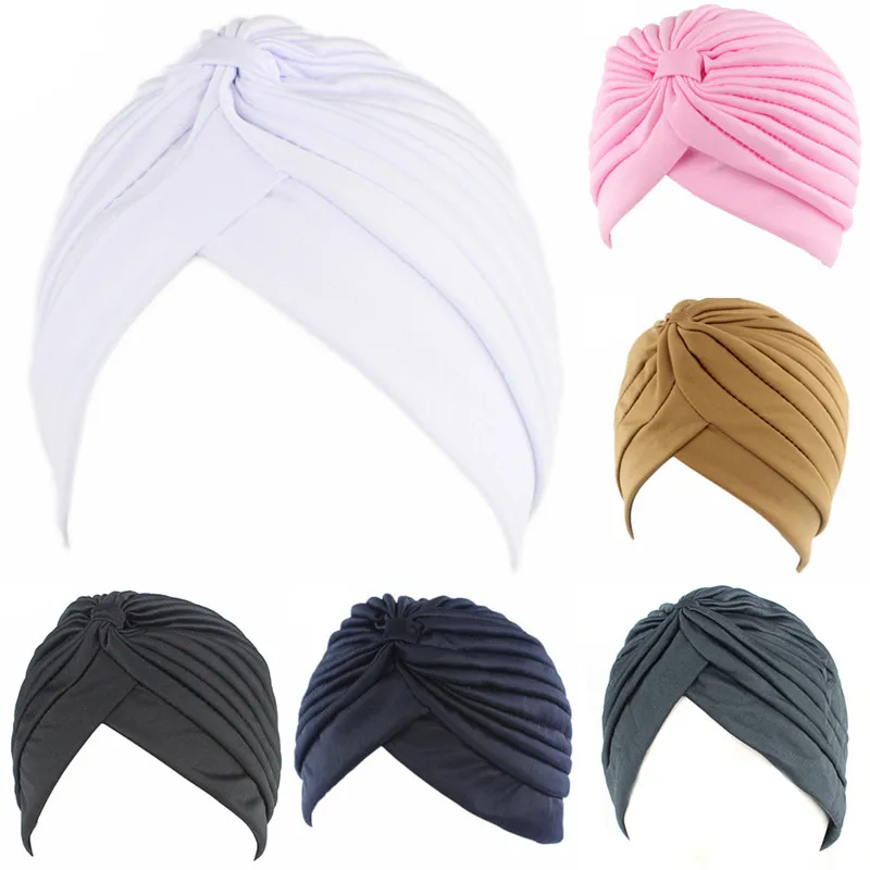 

1PC Men Women Stretchable Soft Indian Style Turban Hat Head Wrap Band Cap