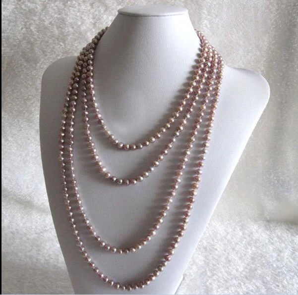 

50'' 63'' 125cm 160cm 5-7mm purple pearl necklace natural freshwater pearl Woman Jewelry 43cm 17'' 35cm
