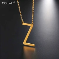 collare letter z choker necklace stainless steel alfabet pendant initial jewelry goldblack color statement necklace women n033