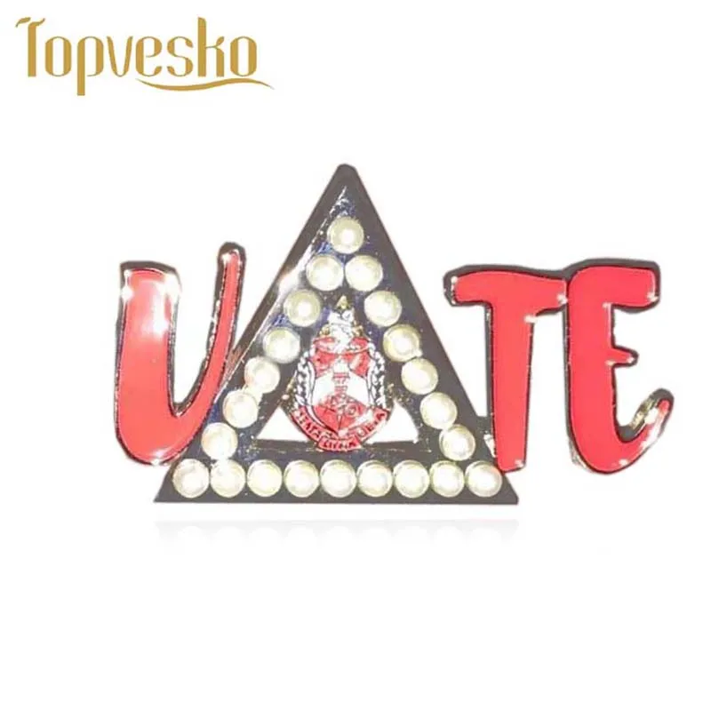 detal Topvesko колледж Crest Delta щит греческий Дельта Сигма Тета голосование с перламутровыми лепестками булавка брошь бижутерия - Окраска металла: detal