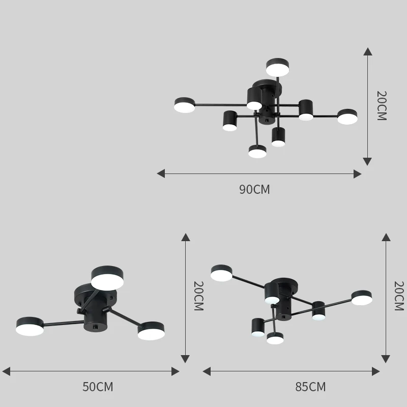 

Modern Ceiling light Switch discoloration For Living Room Study Bedroom Kitchen Home Black Branch Ceiling Lamp Lighting Fixtures