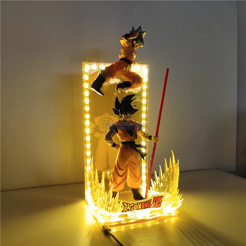 

Janpanese Anime Dragon Ball Super Goku Figurine LED Lampara Dragon Ball Z Ultra Instinct Goku Evolution PVC Model Toys Figura