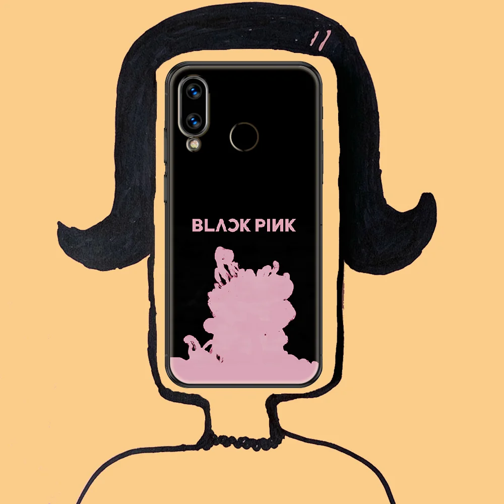 

black and pink Phone case For Huawei Honor 6 7 8 9 10 10i 20 A C X Lite Pro Play black trend hoesjes art Etui fashion shell