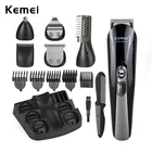 Kemei KM-600 электрическая машинка для стрижки волос триммер для бороды бритва для мужчин бритвенный станок для стрижки волос триммер для носа 11 в 1 инструмент для укладки