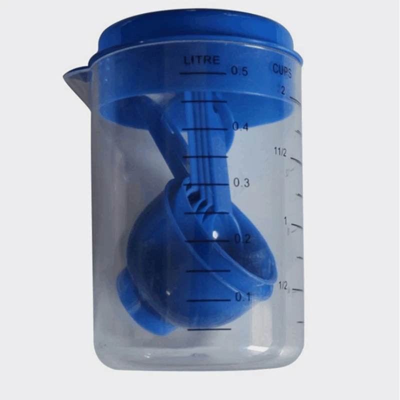 500ml cup with spoon 250 мл/500 мл пластиковый мерный стакан ясным масштабом Показать Прозрачный кувшин для кухни инструмент для выпечки - Цвет: 500ml cup with spoon