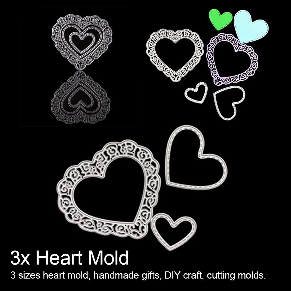 Режущие штампы для скрапбукинга 3x тиснение из углеродистой стали креативный нож