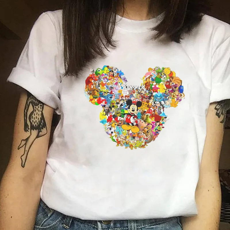 Женская модная футболка симпатичная мультяшная Футболка с большими ушками и