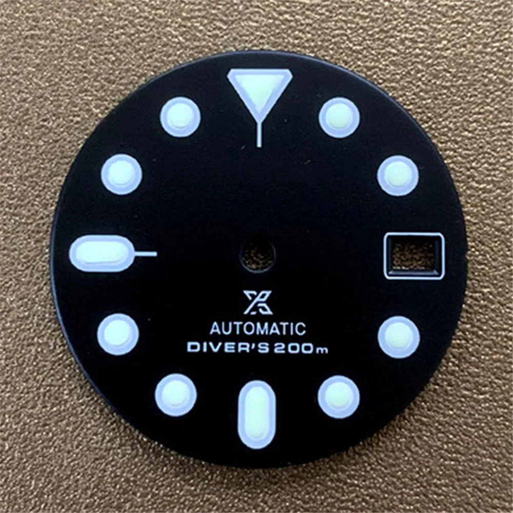 

28.5 MM Watch Dial Green Luminous Watch Dial Replacement Part for NH35/NH36 Watch Movement Accessories
