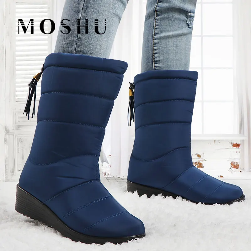 Зимние ботинки женские ботильоны для снежной погоды пуховые с кисточками