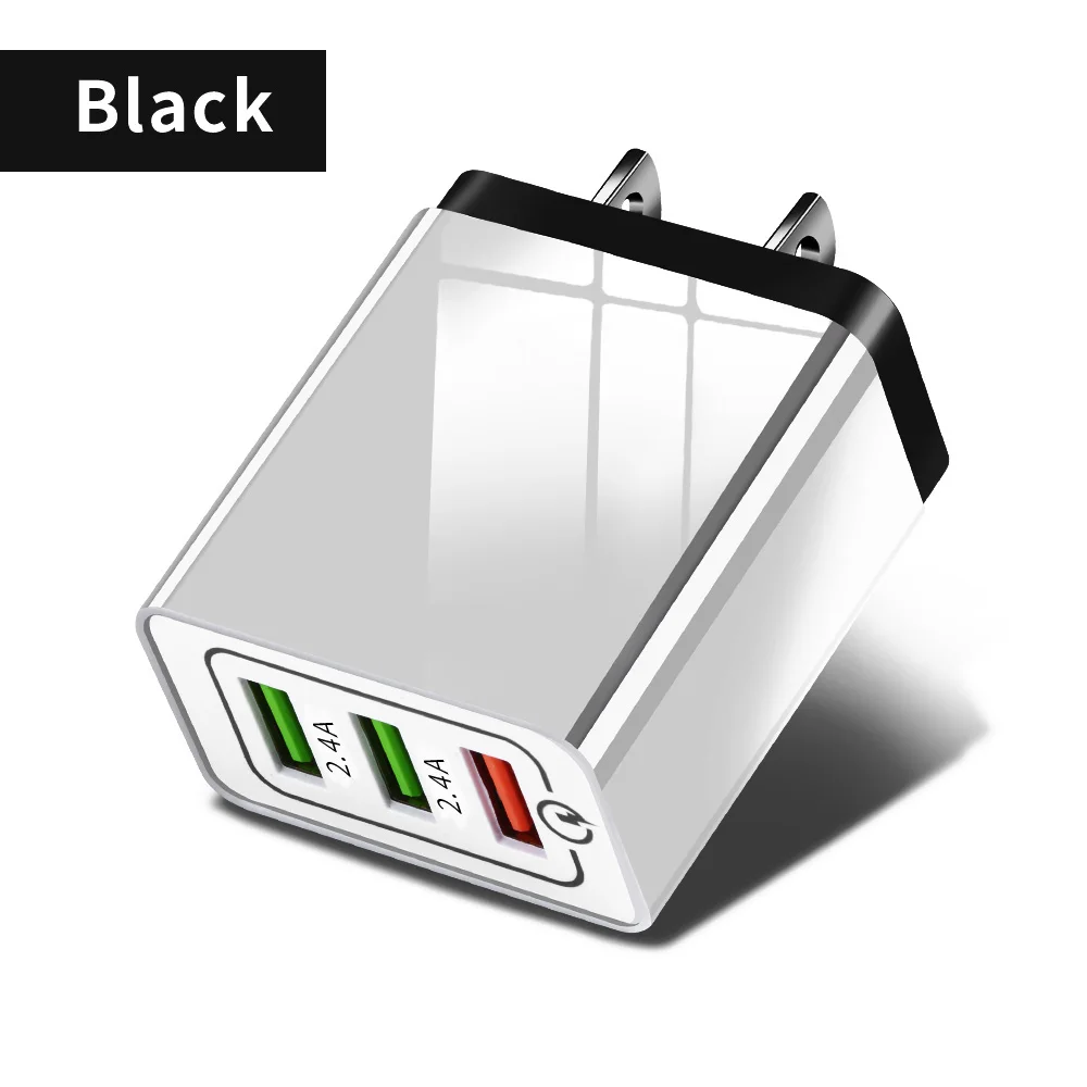 Marjay Quick Charge 3,0 USB зарядное устройство 30 Вт QC3.0 QC турбо Быстрая зарядка мульти разъем зарядное устройство для мобильного телефона для iPhone samsung Xiaomi - Тип штекера: Black US Plug