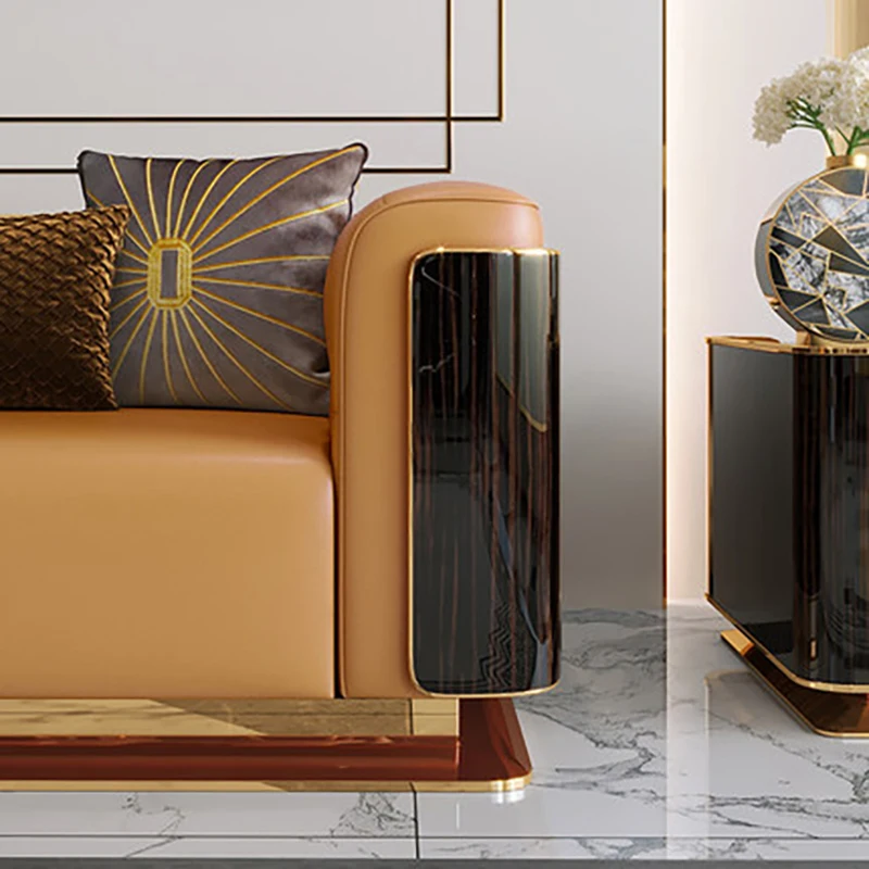 Постмодернистская Минималистичная светильник роскошная вилла кожаный диван