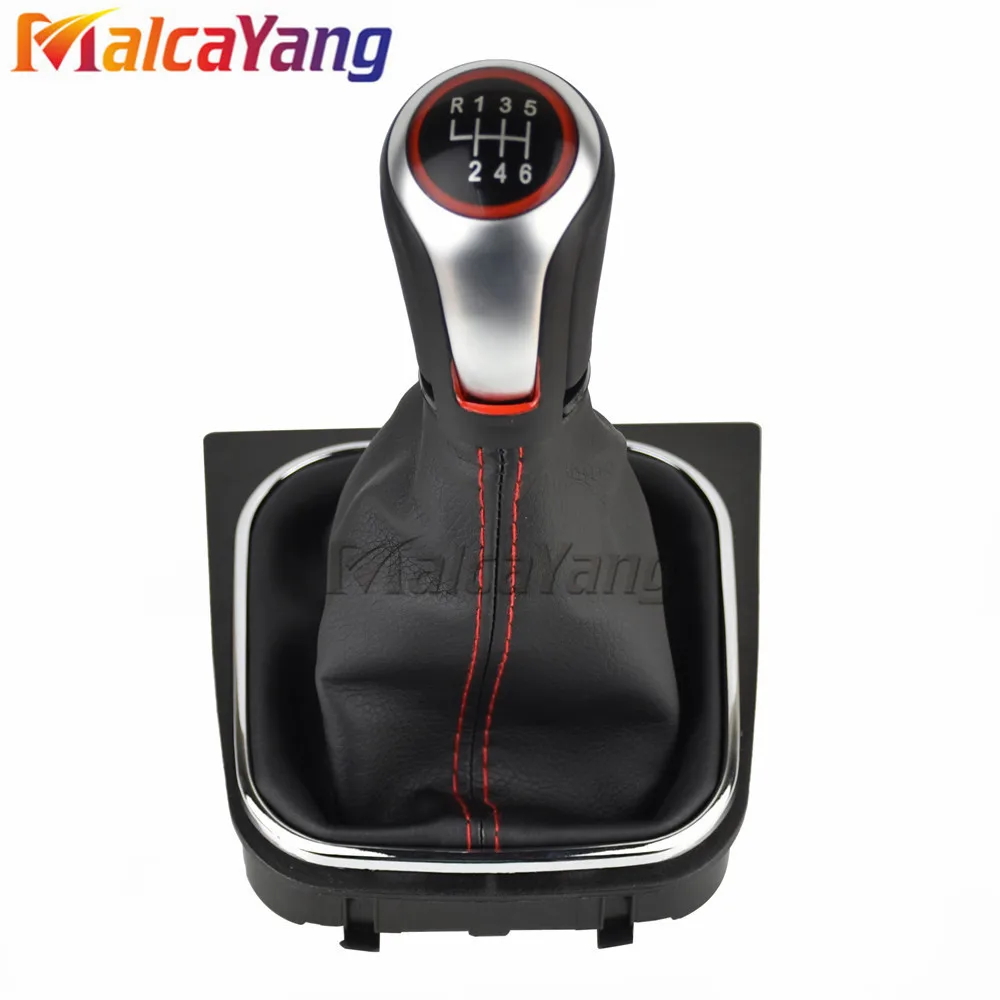Matte 6 gear-boot Автомобильный адаптер уровня переключения передач ручка переключения передач 5 6 Скорость кожаный ботинок для V-W Volkswagen Golf 5/6 MK5/6 Scirocco(2009) octavia - Название цвета: Matte 6 gear-boot