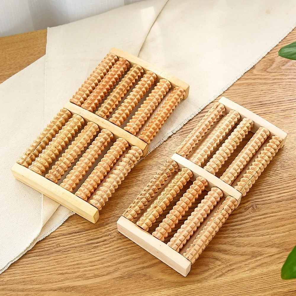 3/5 необработанные деревянные ноги Ролик древесины уход за рефлекторный массаж