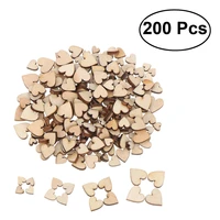 200pcs 681012mm 4 sizes mixed love heart shape wedding table scatter decor rustic wooden wedding mahogany decoration buttons