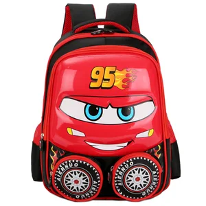 Новинка, креативная детская школьная сумка Disney с 3D машинками, милый мультяшный маленький рюкзак с твердым корпусом для 1-3 классов, Детская Студенческая сумка через плечо