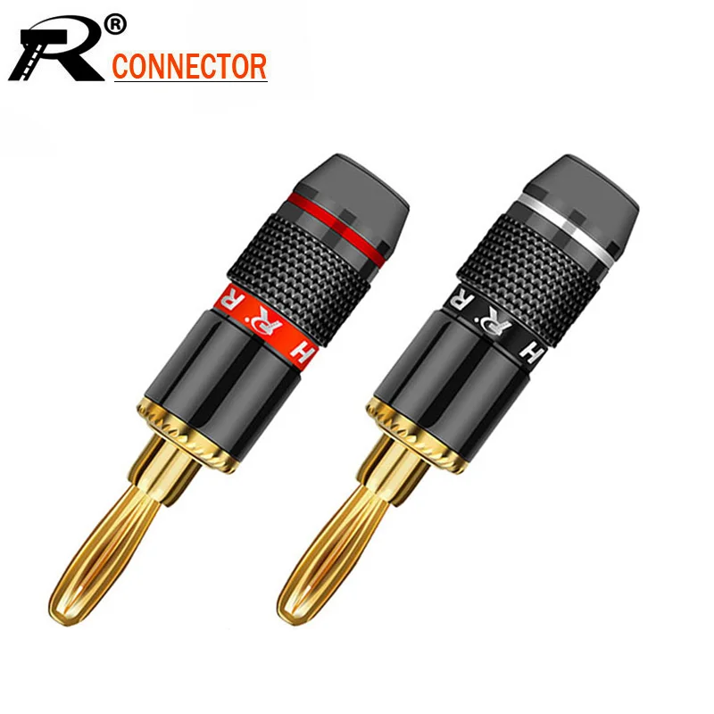 10 шт./лот 4 мм разъем типа банан со штекером позолоченный паяльный динамик штекер