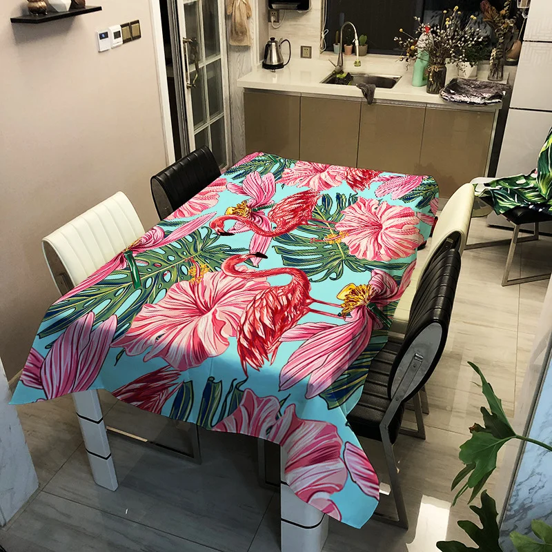 

Washable Waterproof Printing Little Red Bird Pattern Household Tablecloth