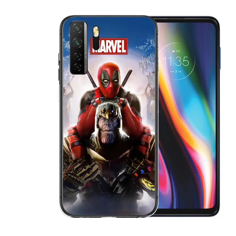 Черный мягкий чехол с изображением Призрачного Райдера Marvel Дэдпула пух для Huawei