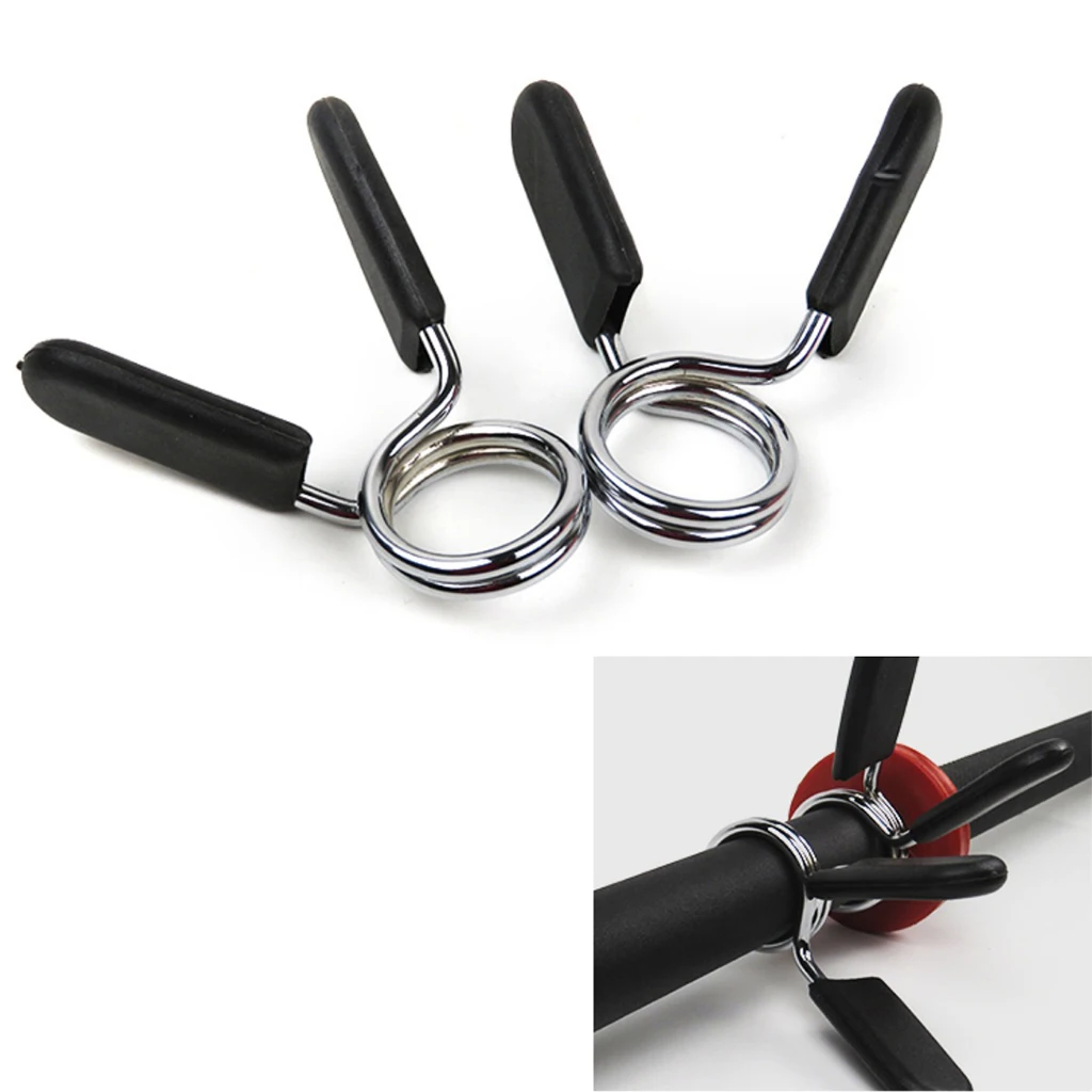 

1'' Barbell Spring Clamp Standard Gym Clips Weightlifting Bar Collar Attachment