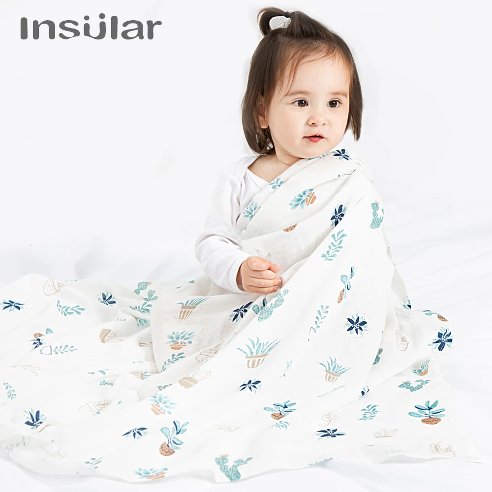 Insular Cartoon Baby Blanket Swaddle Newborn Soft Bubble Flannel Stroller Receiving Blankets Solid Bedding Set Cotton Quilt | Мать и