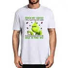 Хлопковая рубашка унисекс Grinch Touch My Coffee i Will Slap You So Hard, рождественский подарок для влюбленных, Мужская футболка из 100% хлопка, Женский Топ