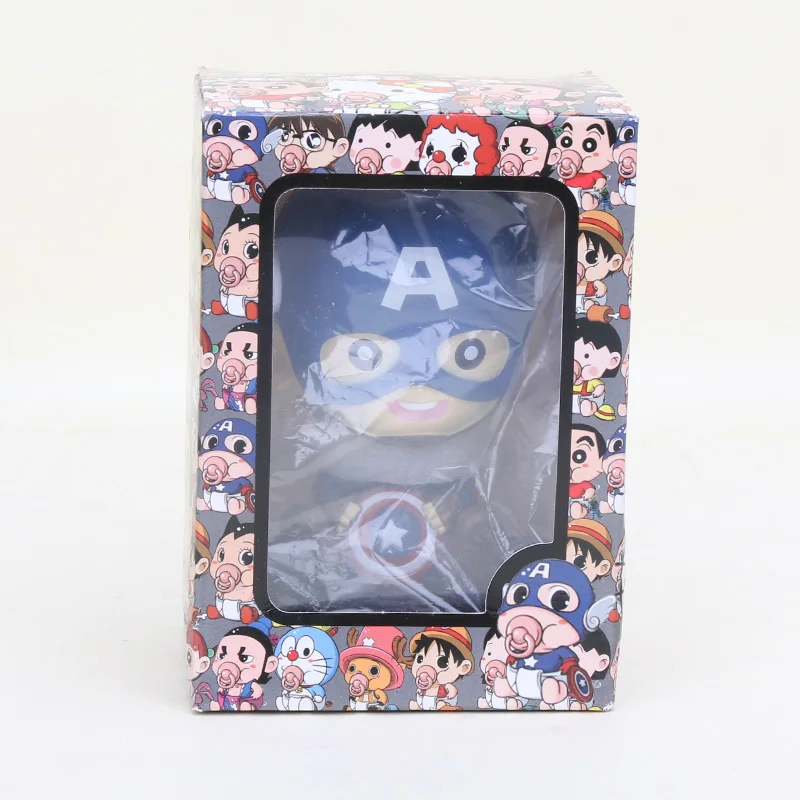 2 box Качающиеся головы Аниме Фигурка экшн Капитан Америка Человек-паук детские стражи галактического дерева мужчины прекрасный автомобильный держатель подарки - Цвет: 2 box