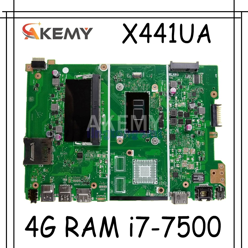 

X441UA материнская плата с 4G RAM i7-7500 для For Asus X441UV X441U F441U A441U X441UR материнская плата для ноутбука тест 100% ОК