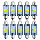 Светодиодсветодиодный лампы C5W C10W 10 шт., Canbus Festoon-31MM 36 мм 39 мм 41 мм 3570 1, чип без ошибок, купольсветильник лампа для салона автомобиля, лампа для чтения 12 В24 В