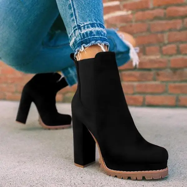 

2021 Women Chelsea Boots Female Autumn Leopard Ankle Boots High Heels Platform Martin Boots Ladies Booties Footwear Botas Mujer