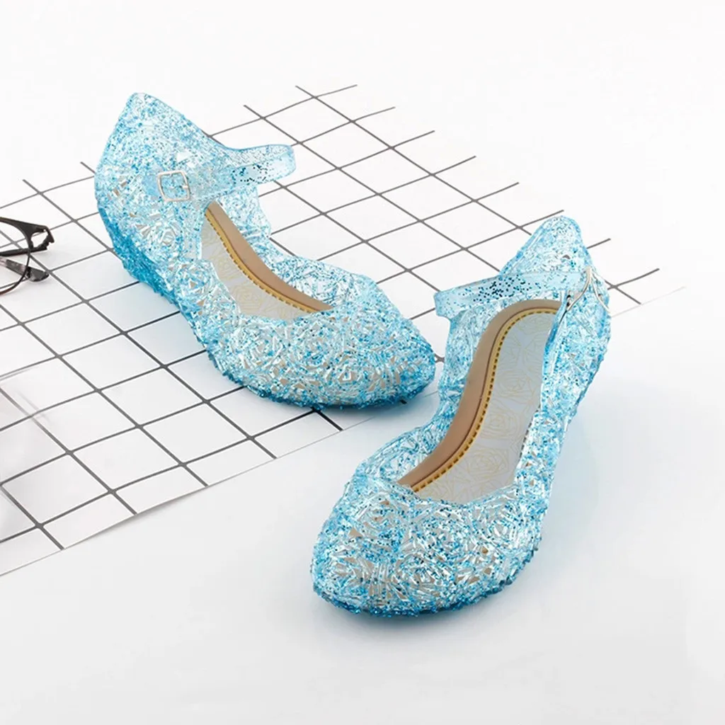 Детские летние сандалии с кристаллами для девочек Обувь принцессы Холодное