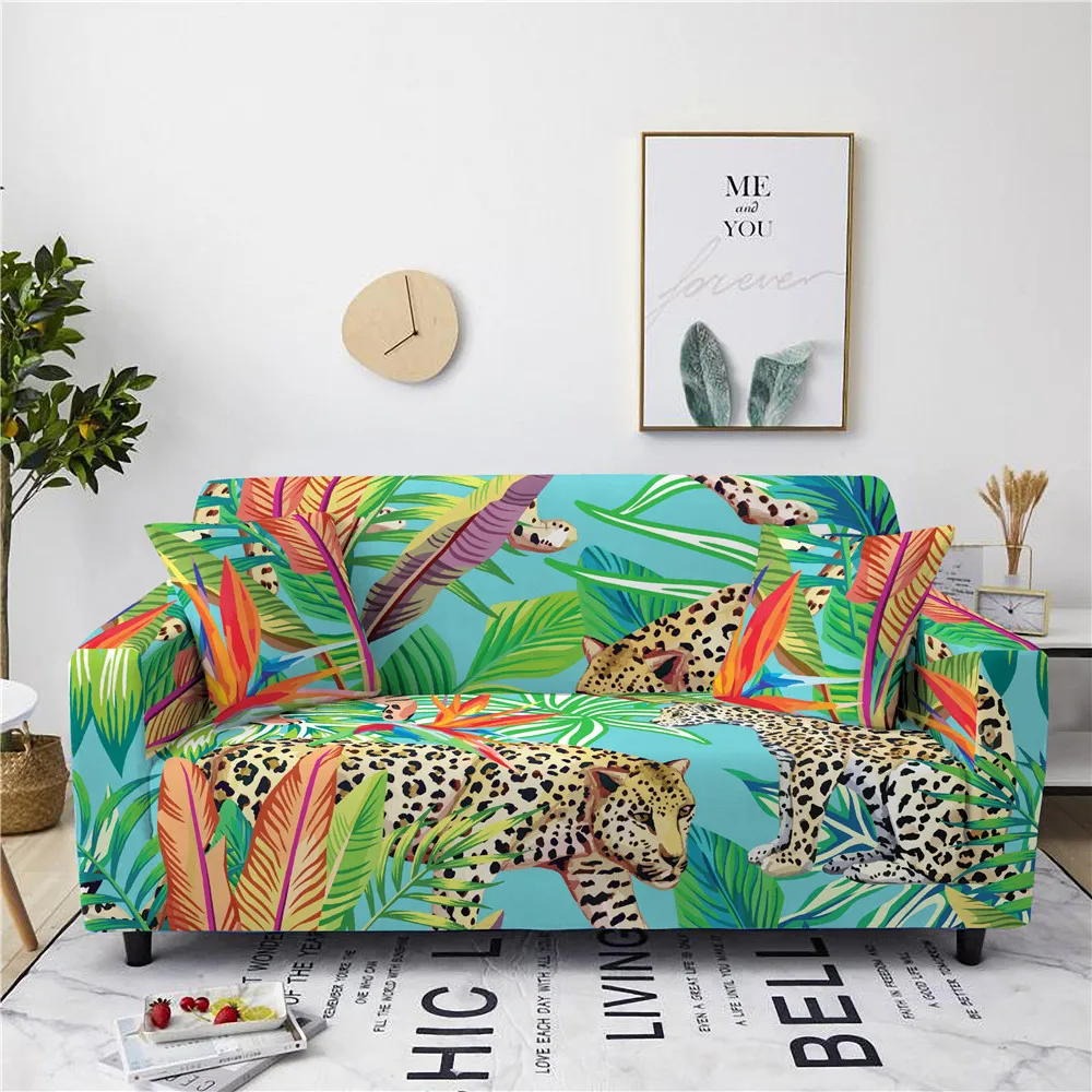 Джунгли Животные эластичные чехлы для диванов Гостиная секционные L Форма кресло