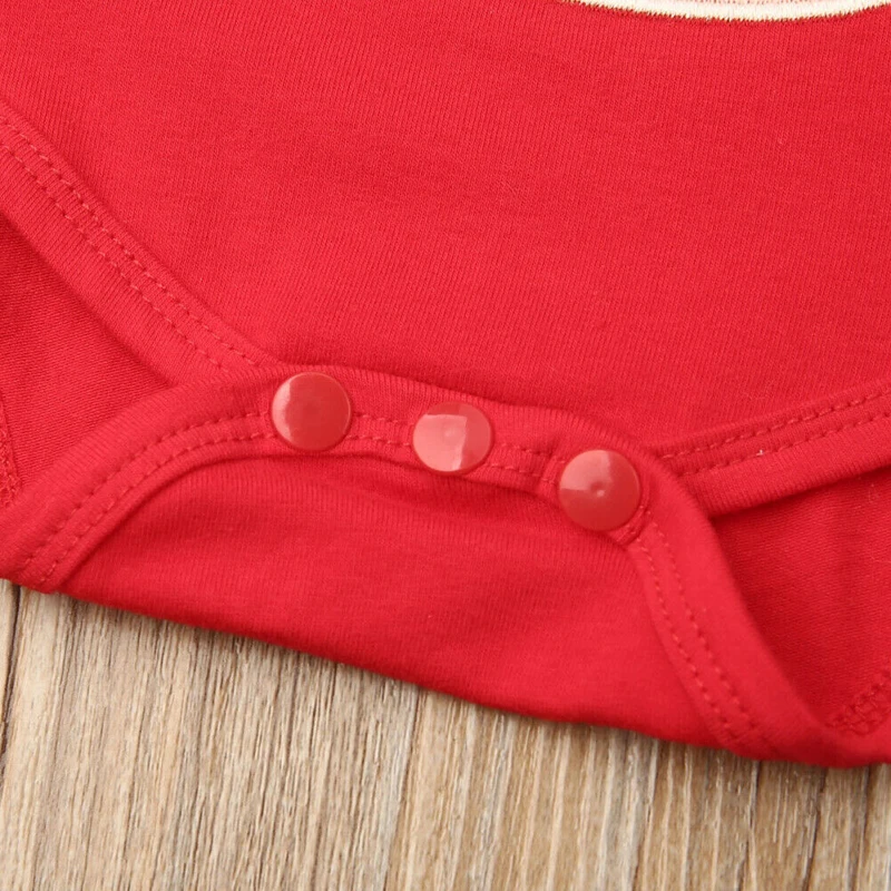 

Pudcoco 2 Piece Christmas Romper Pants Suit Cartoon Printed Round Neck Covered Button Bodysuit Leopard Trousers Sets