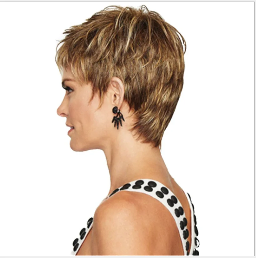 Новый европейский парик с короткими волосами из высокотемпературного шелка