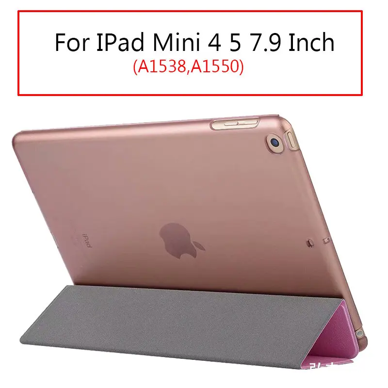 Mini 4 5 Pink Ультратонкий чехол для IPad Mini 1/2/3 чехол из искусственной кожи чехол-подставка эластичная кожа геометрический флип-чехол для Apple IPad Mini 2 3 Чехол - Цвет: Mini 4 5 Pink