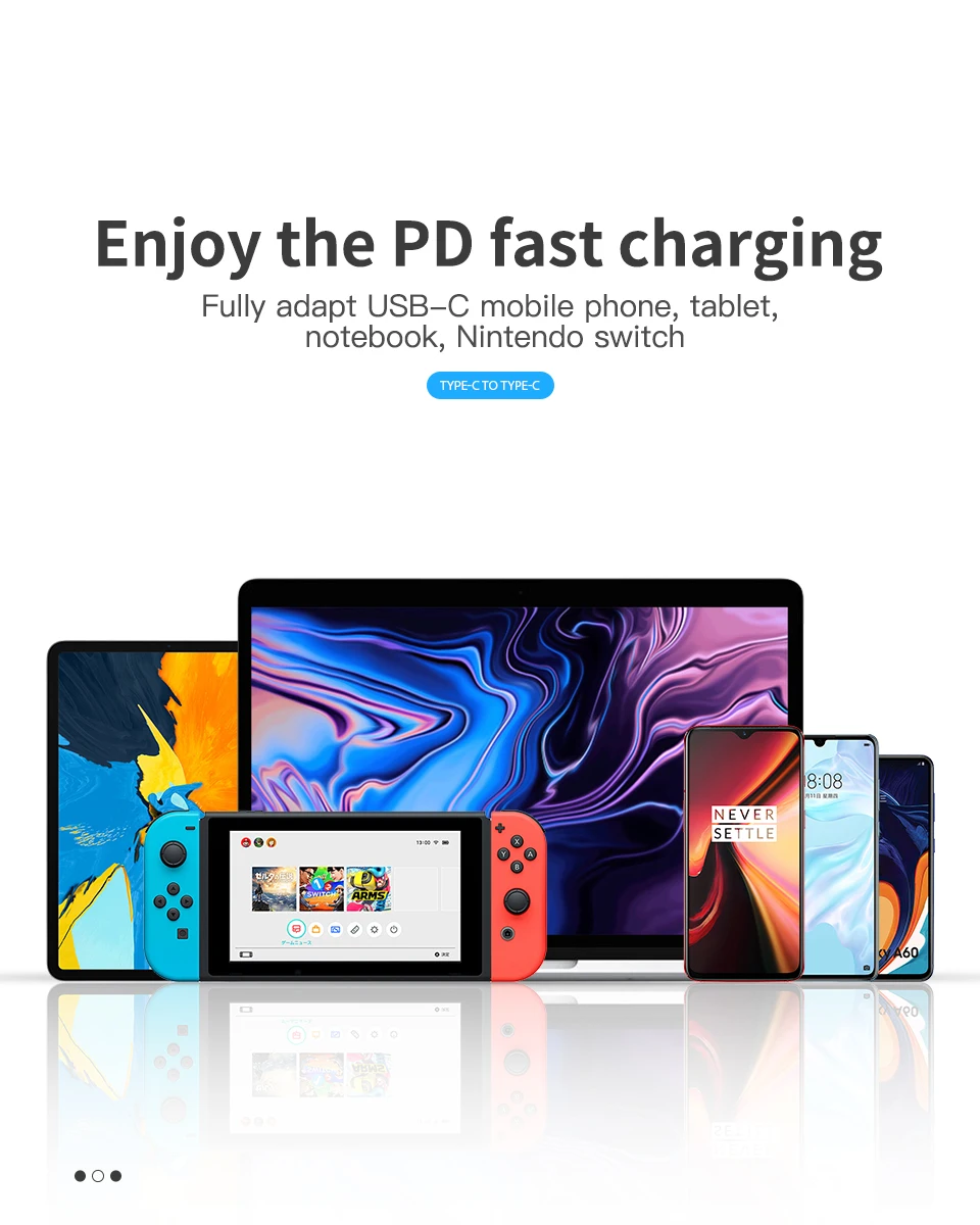 KUULAA usb type-C-usb type-C кабель для samsung Galaxy S10 S9 60 Вт PD QC 4,0 Быстрая зарядка USB-C кабель для Xiaomi Redmi Note 7