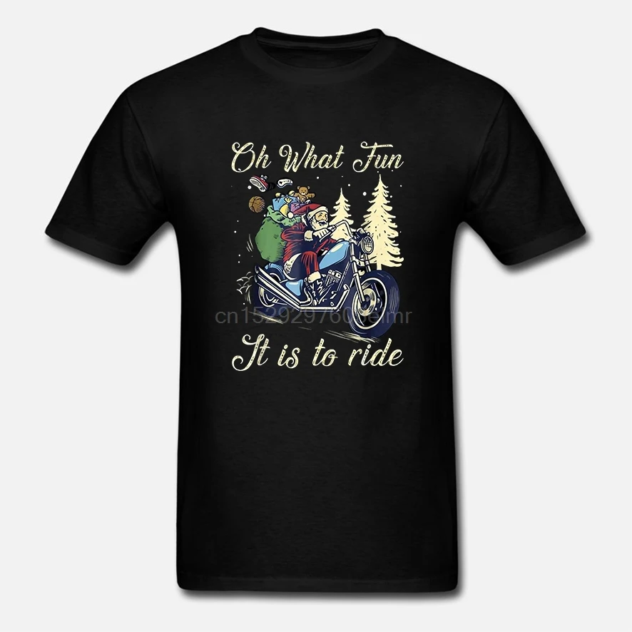Мужская забавная футболка модная Oh What Fun It Is To Ride Santa верховой езды на мотоцикле