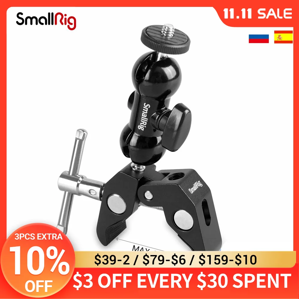 SmallRig Double BallHead with Clamp &amp 1/4&quot Screw For DJI Ronin Gimbal Quick Release With Extension Bar Arm- 1138 | Электроника
