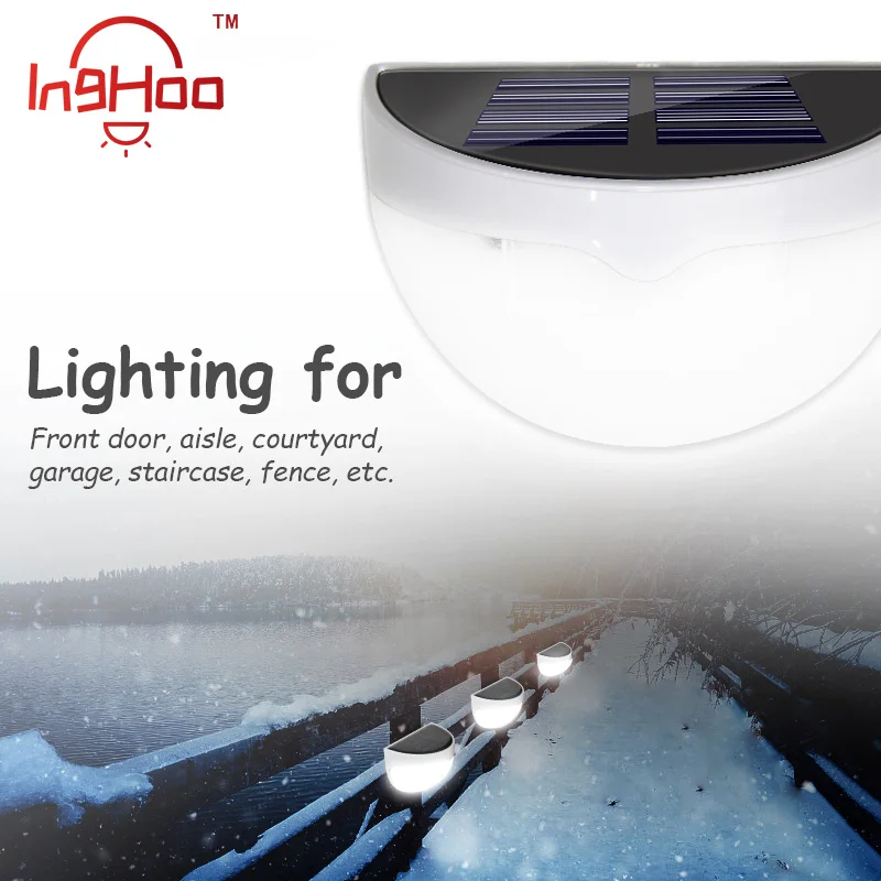 Настенный мини светильник Inghoo беспроводной на солнечной батарее для ночной