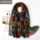 Женский пляжный хиджаб с принтом листьев Visrover