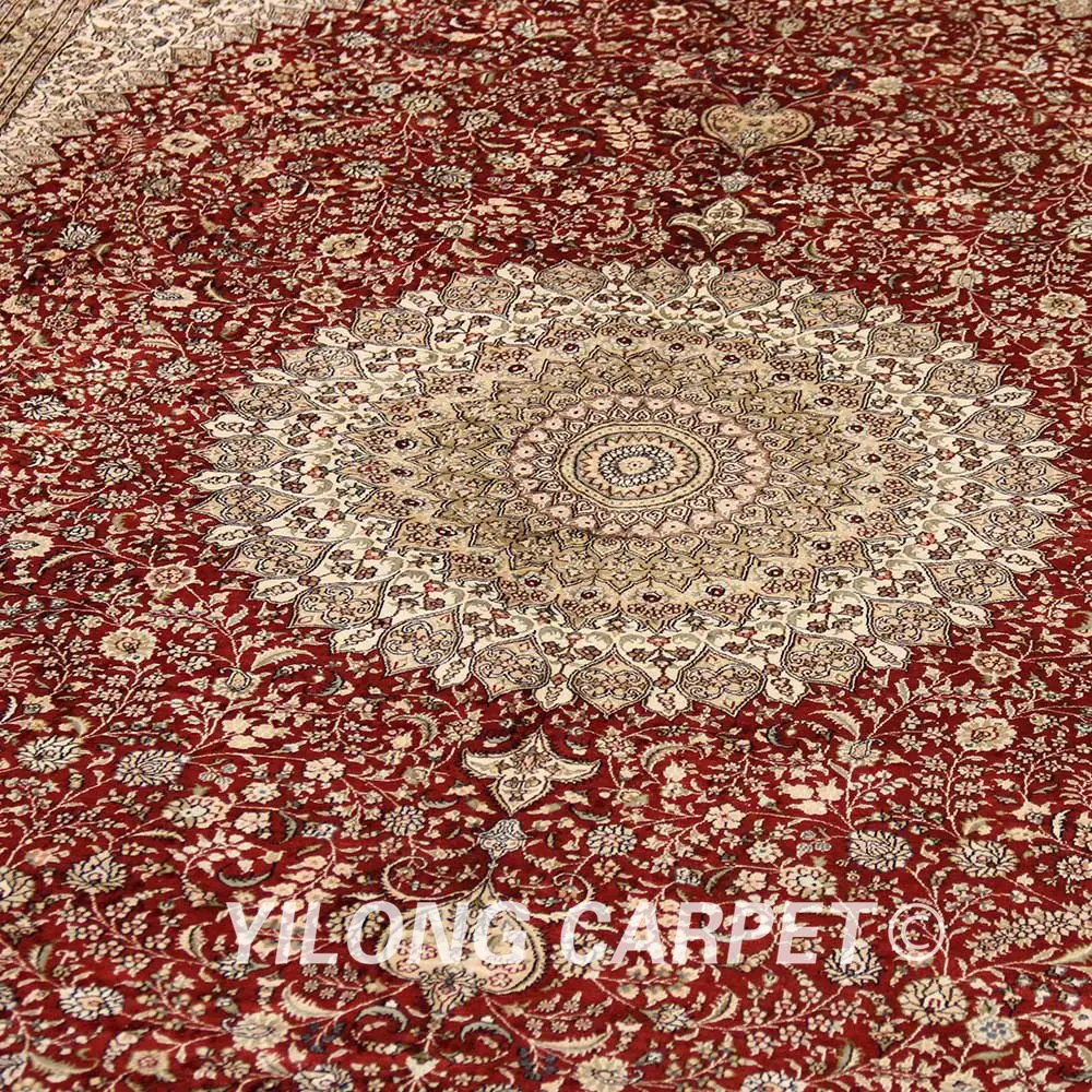 YILONG 9 'x 12' персидский шелковый ковер ручной работы роскошный классический