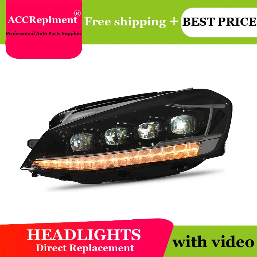 

Car Styling For VW Golf 7 led headlights 2014-2017 Led head lamp ALL LED fog lights Daytime Running Lights