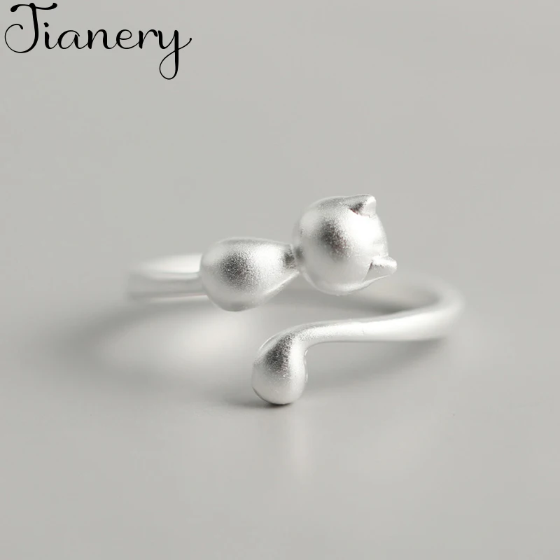 Винтажные Ретро ювелирные изделия JIANERY серебряный цвет кошка большие открытые