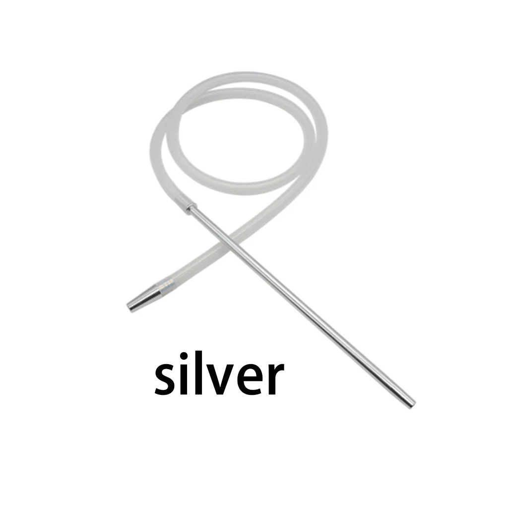 B silver 1,8 м арабский кальян силиконовая солома алюминиевый сплав шланг с пружинной трубкой ручка кальяна аксессуары Бразилия Испания Франция - Цвет: B silver