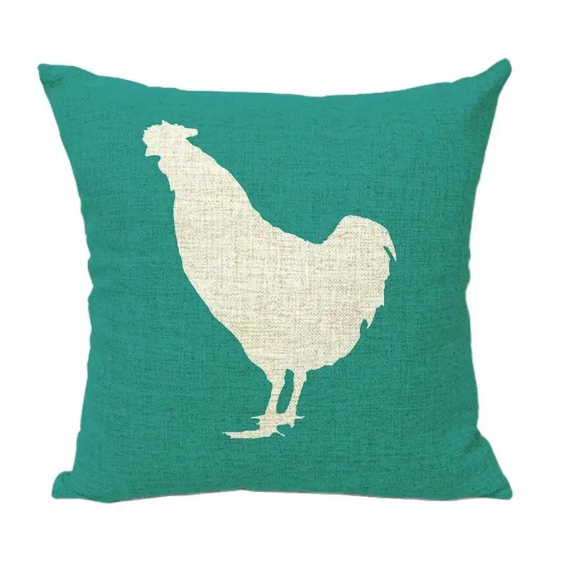 Автомобильные декоративные чехлы на подушки 43*43 см Забавный петух Желтый Красный